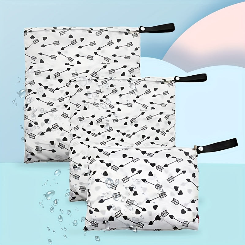 Double Zipper Wet Dry Waterproof Bag Diaper Storage Portable Bag