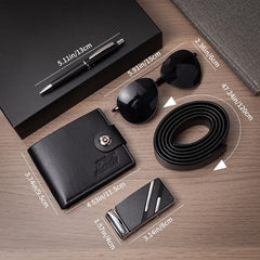 Men's Business Box Set with Glasses, Wallet, Pen, Belt & Buckle