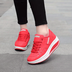 Women's Wedge Heeled Sneakers Casual Lace Up Outdoor Shoes