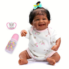 Adorable African American Baby Doll Soft Silicone Vinyl Waterproof Bath Toy