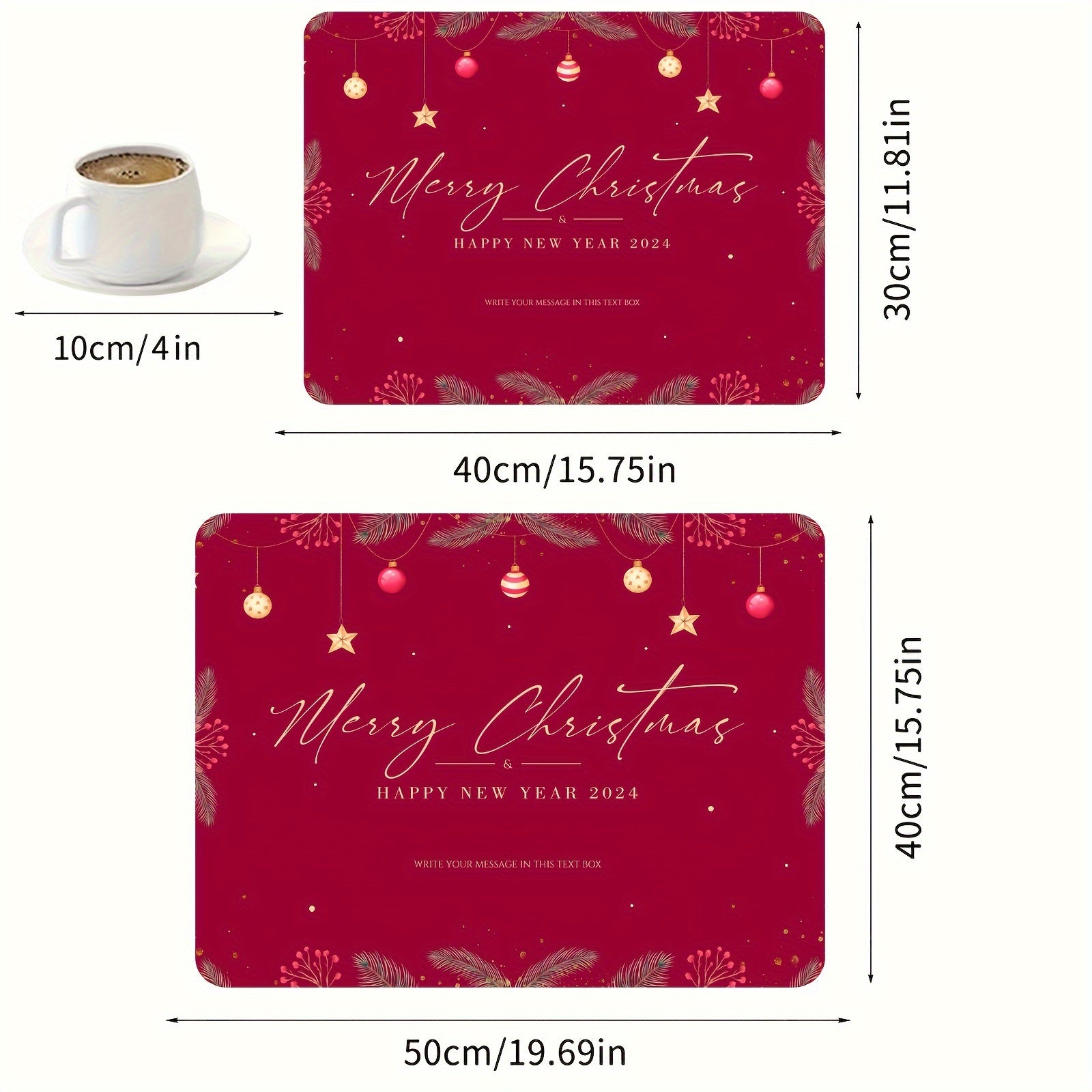 Christmas Themed Printed Drying Mat Soft Rubber Drainage Mat Non slip Absorbent