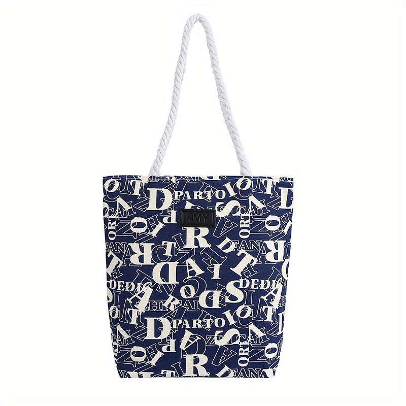 Funny Pet Animal Print Canvas Bag Large Capacity Rope Handle Tote
