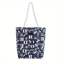 Funny Pet Animal Print Canvas Bag Large Capacity Rope Handle Tote