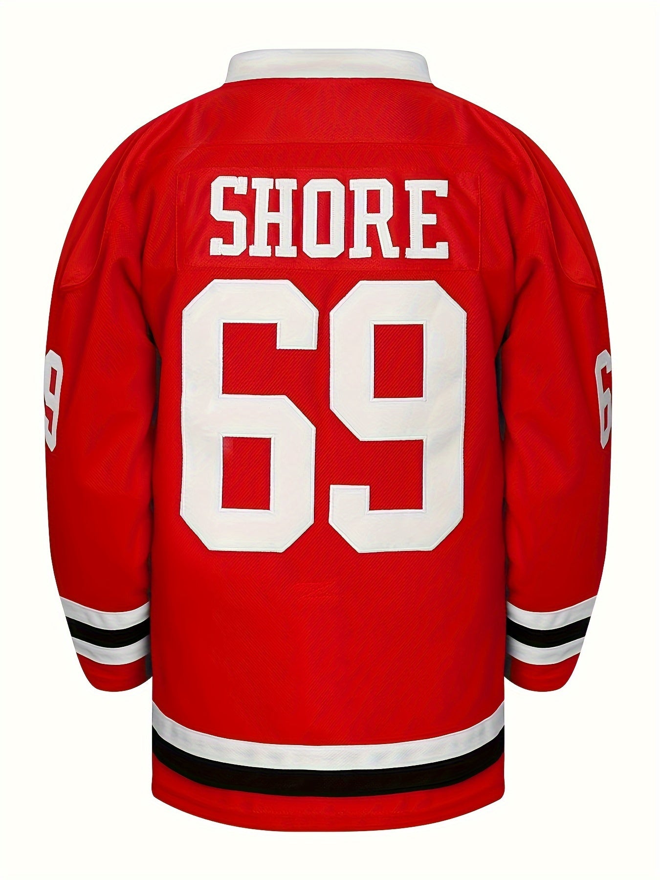 Vintage Dog Pattern Hockey Jersey V Neck Long Sleeve Shirt