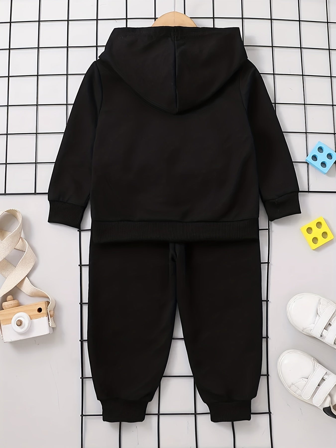 Toddler Boy's 2pcs Hoodie & Sweatpants Set KING Print Top Casual Outfits