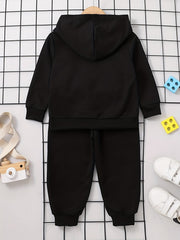 Toddler Boy's 2pcs Hoodie & Sweatpants Set KING Print Top Casual Outfits