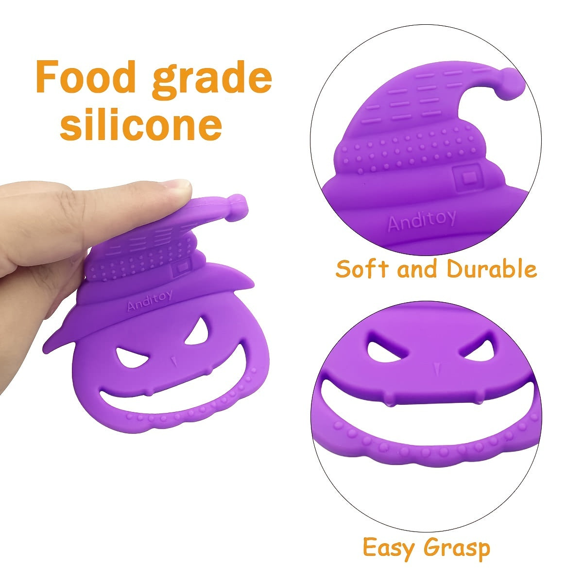2pcs Halloween Teething Toys My First Halloween Teether For Baby Toddlers