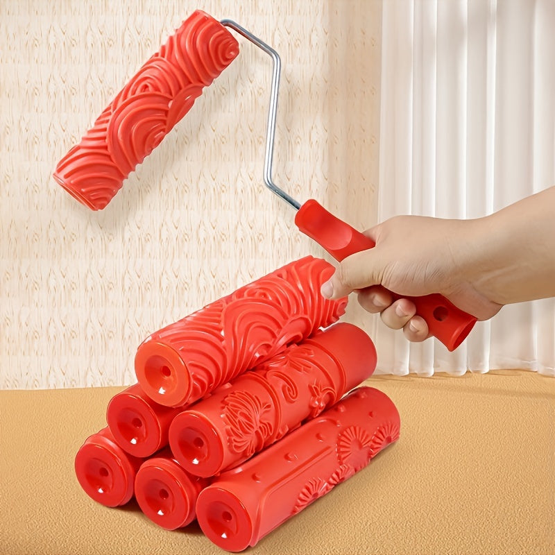 Rubber Wood Grain Pattern Roller DIY Wall Painting Tool