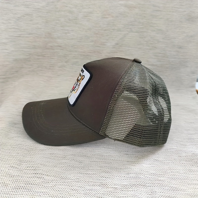 Embroidered Tiger Net Baseball Cap Men Women Hip hop Peaked Cap