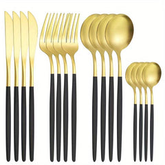 16pcs Stainless Steel Portuguese Tableware Set for 4 Servings