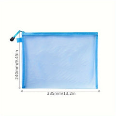 10pcs Large A4 Mesh Zipper Pouch File Bags for Classroom Organization