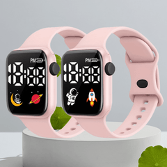 2pcs Square Electronic Watch Set for Students Lightweight Durable Case
