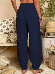 Baggy Harem Pants Casual Loose Elastic Waist Pants Women's Clothing
