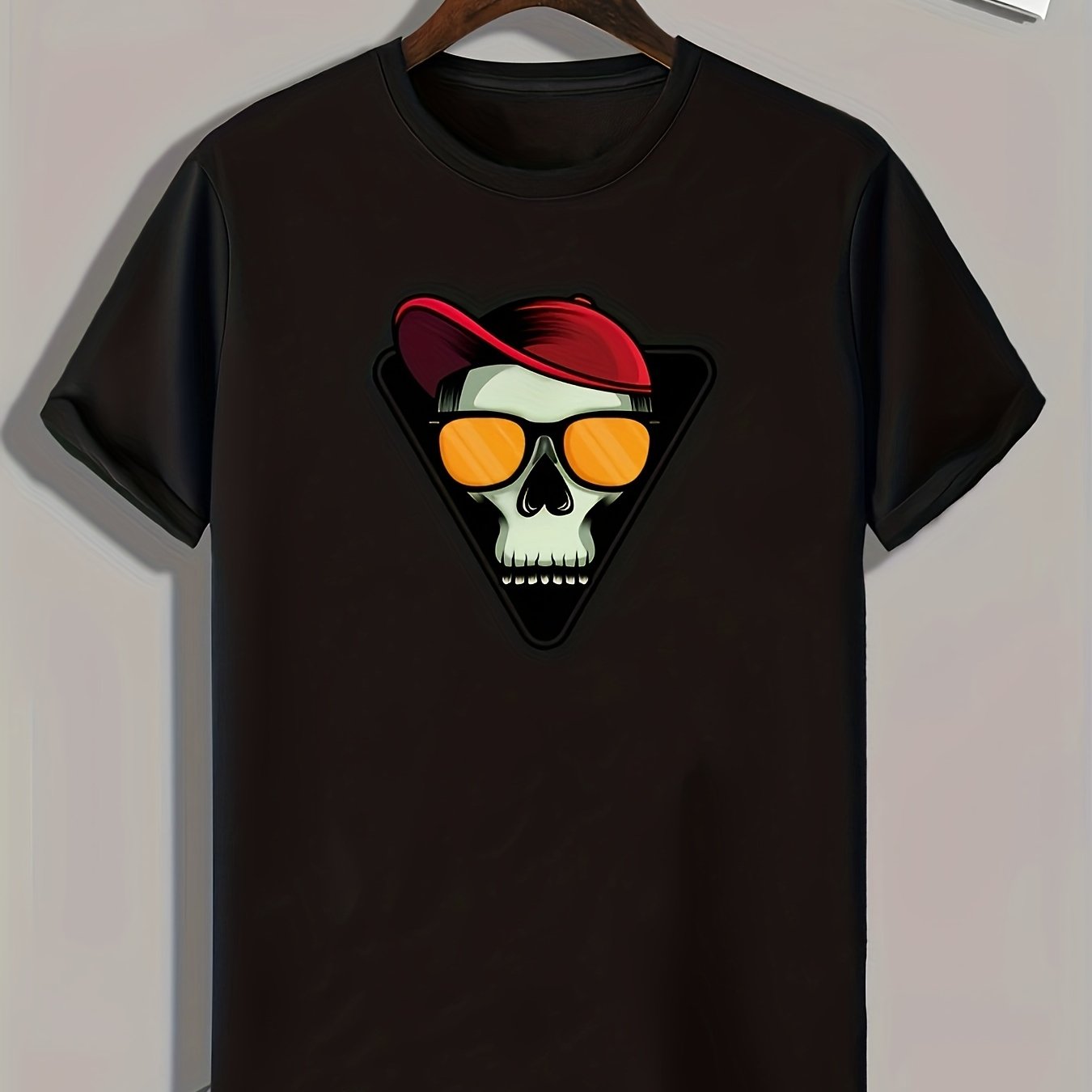 Skull Print Men's Graphic Tee Casual Comfy Shirt Summer Clothing