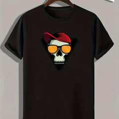 Skull Print Men's Graphic Tee Casual Comfy Shirt Summer Clothing