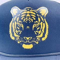 Tiger Head Print Trucker Hat Mesh Baseball Cap Hip Hop Adjustable Dad Hats