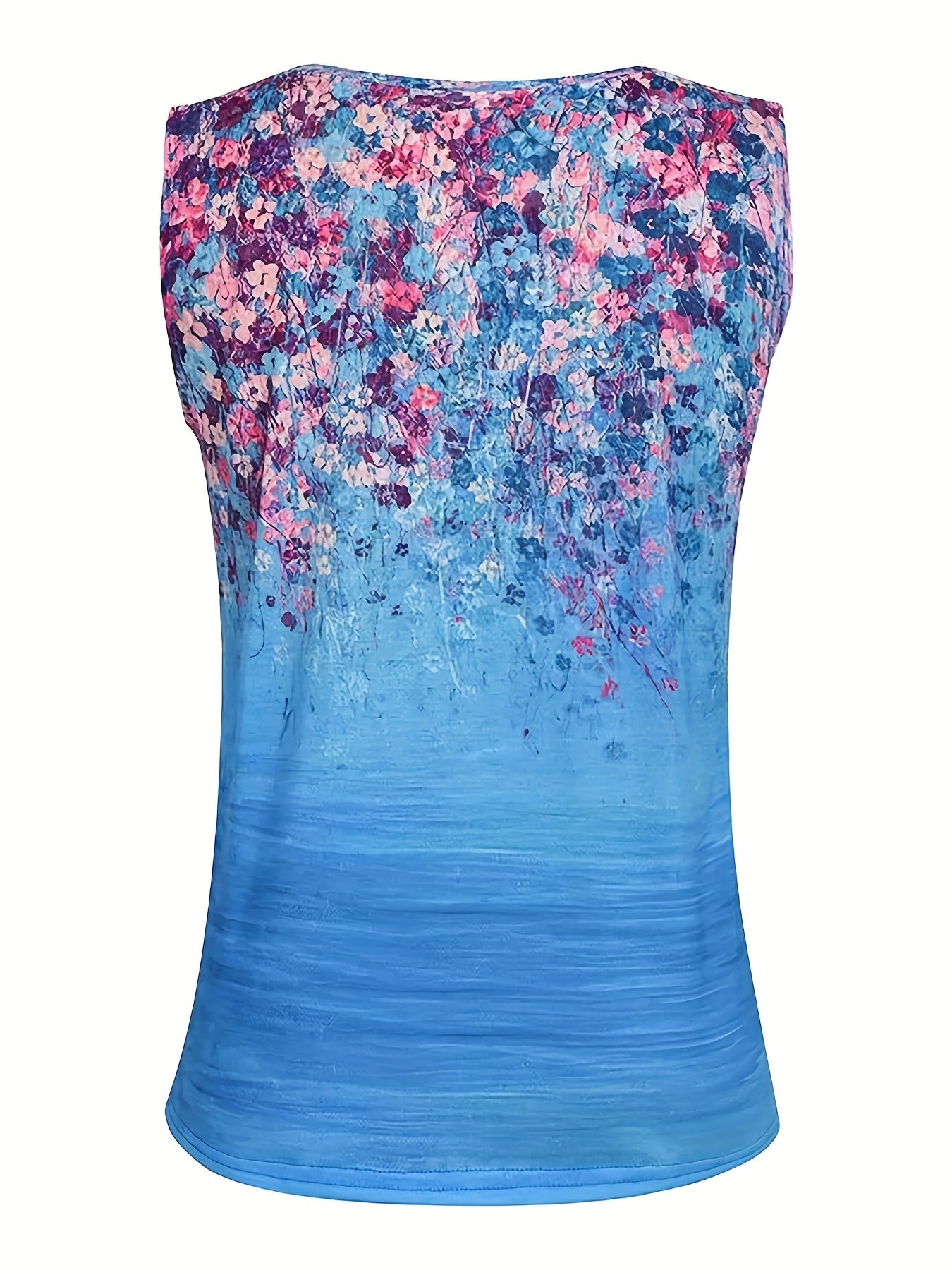 Women's Plus Floral Print V-Neck Tank Top