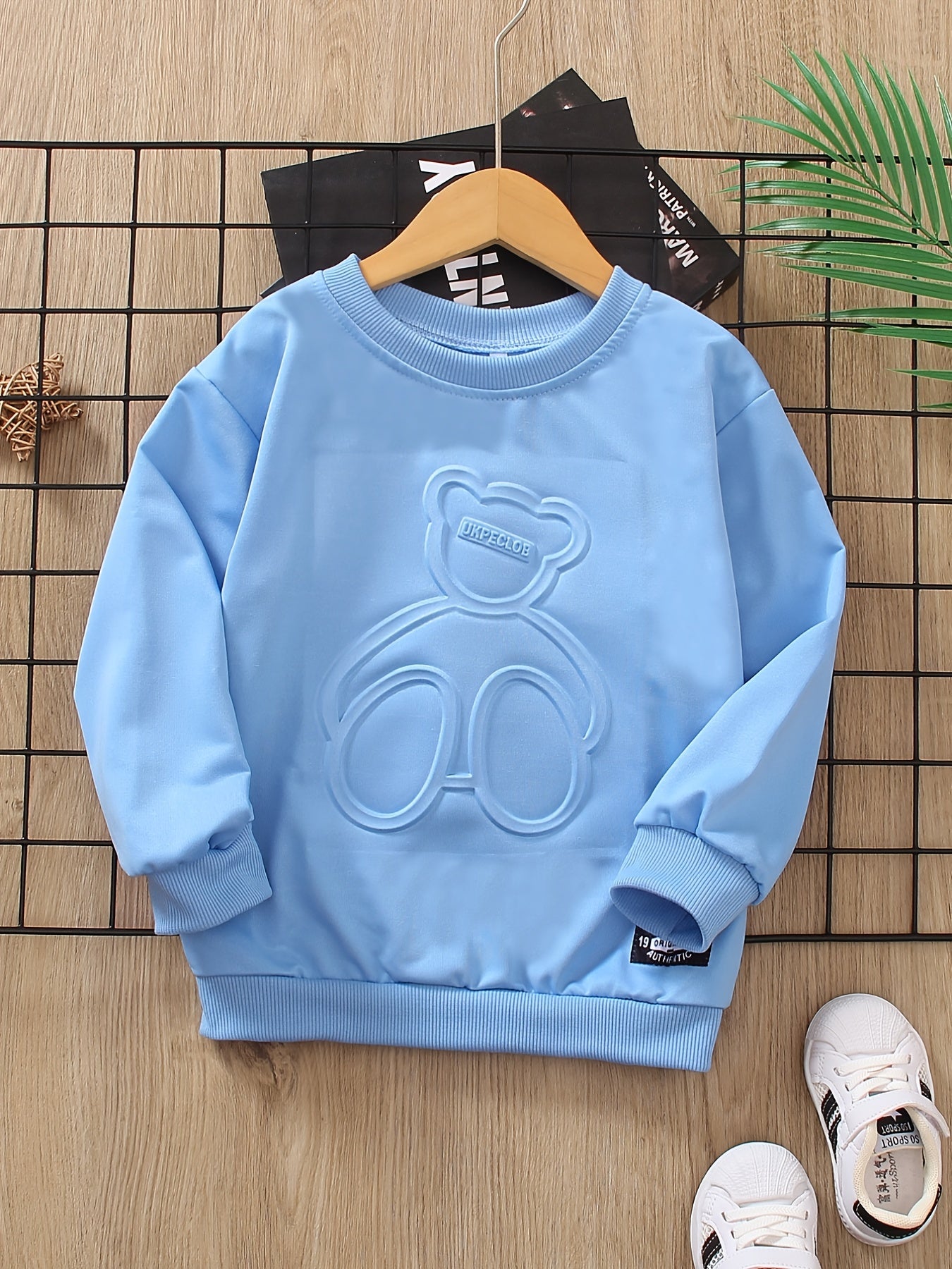 Boys 3D Bear Graphic Sweatshirt Top