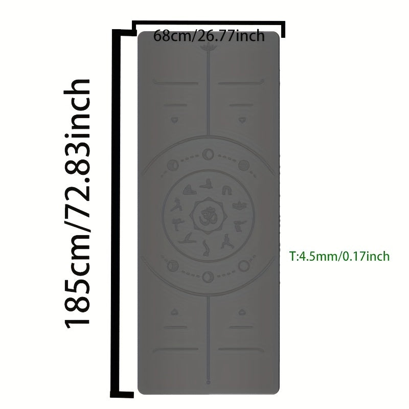 Frosted Rubber Yoga Mat w/ Guide Line for Yoga Pilates Fit