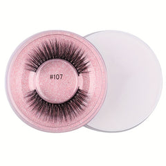 Fluffy Wispy False Eyelash with Pink Glitter Case