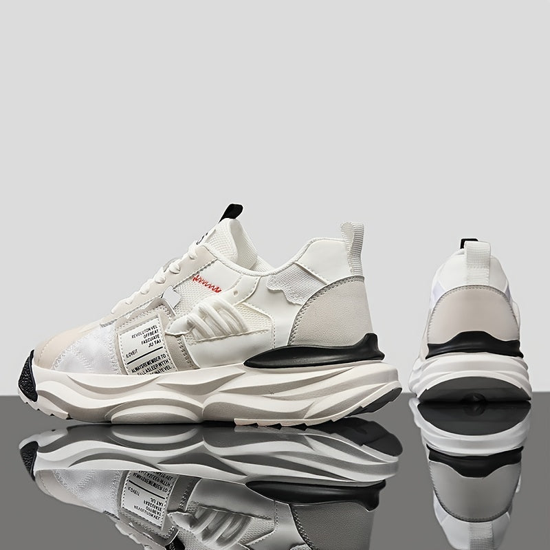 Men's Patchwork Lace up Sneakers Athletic Shoes