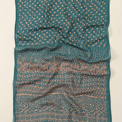 Vintage Green Gauze Scarf Floral Print Spring Summer Sunscreen Head Wrap