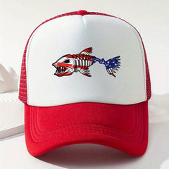 Unisex Breathable Fishbone Print Baseball Cap for Outdoor Sport