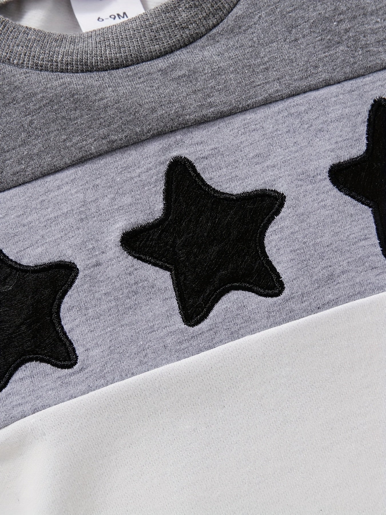 2pcs Baby Boys Star Embroidery T shirt & Ripped Denim Shorts Set