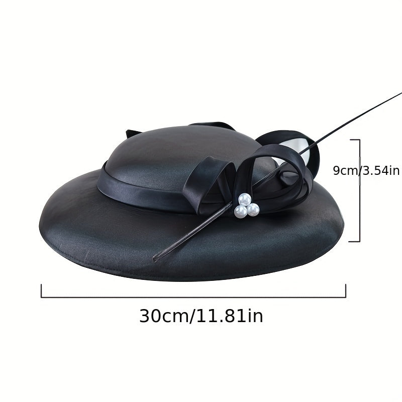 Hepburn Style French Fascinator Hats Faux Pearl Decor Derby Hats