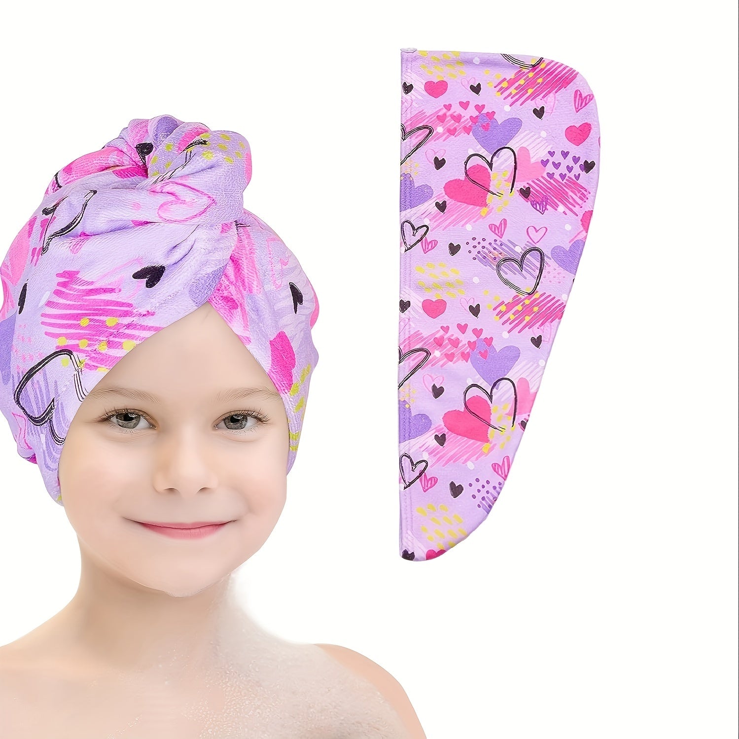 Cartoon Pattern Hair Towel Soft Drying Cap