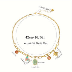 Boho Stainless Steel Pendant Necklace for Women