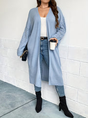 Women's Plus Size Knit Lantern Sleeve Cardigan