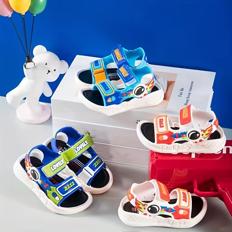 JIAGEYA Cartoon Open Toe Sandals for Baby Boys Lightweight Anti Slip Sandals