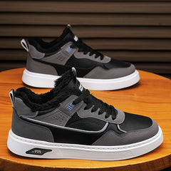 Men's Winter Skate Shoes Warm Plush Lining Non Slip Lace Up Outdoor Shoes