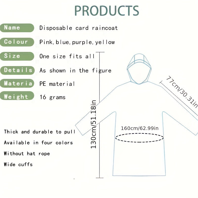 Disposable Rain Ponchos with Ball Storage Box for Outdoors