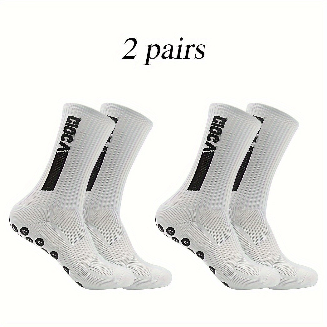 Non Slip Football Socks With Grip Pads - Breathable Outdoor Sports Socks