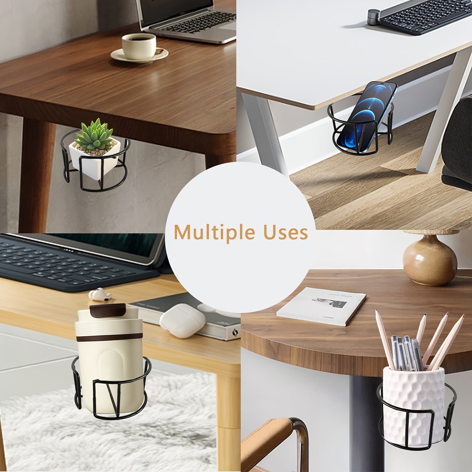 Large Desk Cup Holder Anti Spill Metal Office & PC Gaming Accessories