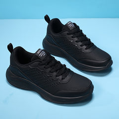 Women's Lace-Up Running Shoes Faux Leather Sneakers
