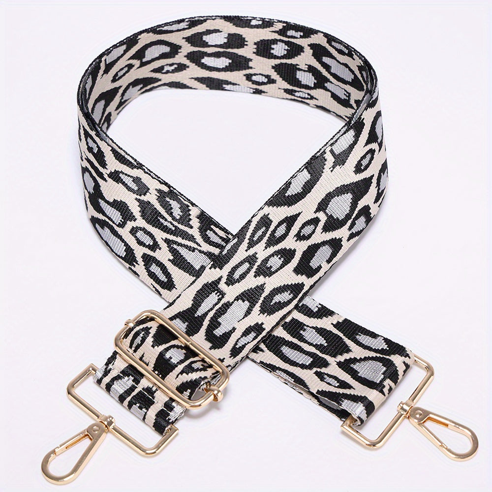 Leopard Crossbody HandBag Strap Nylon Wide Adjustable Long Snap Hook Clip Women