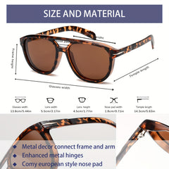 OUWEN Classic Polarized Square Aviator Sunglasses