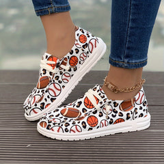 Women's Sports Pattern Lace-up Skate Shoes