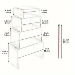 Clear Acrylic Risers for Display - Table Decor Stand for Desserts, Collectibles