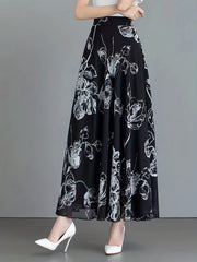 Floral High Waist Swing Skirt for Women