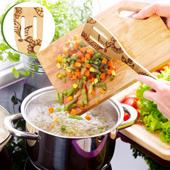 5pcs Sunflower Bamboo Utensils Set, Halloween Decorative Wooden Cooking Tools