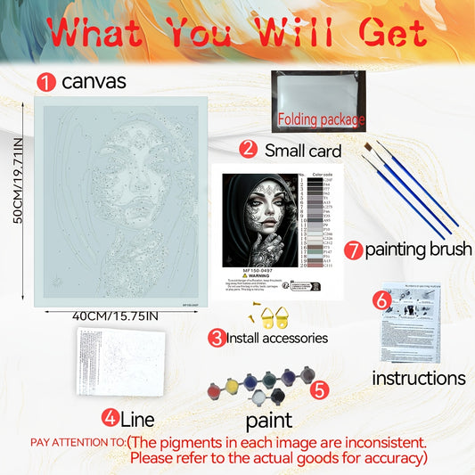 DIY Paint by Numbers Kit of the Dead Makeup for Beginners Hand Painted Craft
