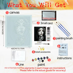 DIY Paint by Numbers Kit of the Dead Makeup for Beginners Hand Painted Craft