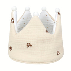 Baby 100 Muslin Cotton Guaze Crown Headband Hat For Birthday