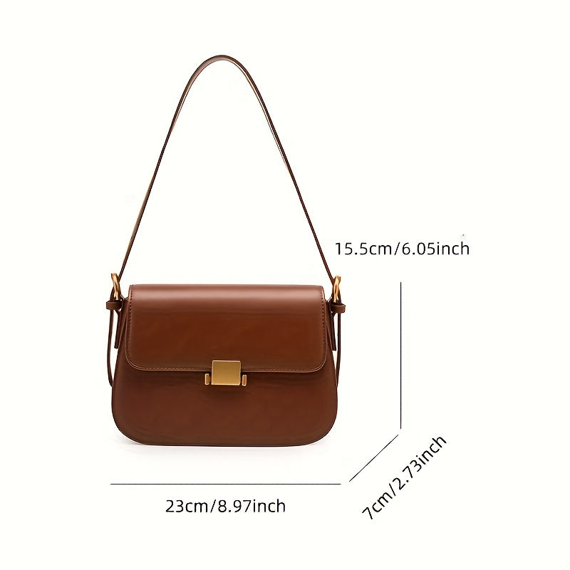 Leather Textured Crossbody Bag Purse Versatile Baguette Bag