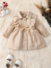 Baby Girls Bow Dress Coat - Stay Warm & Stylish this Winter