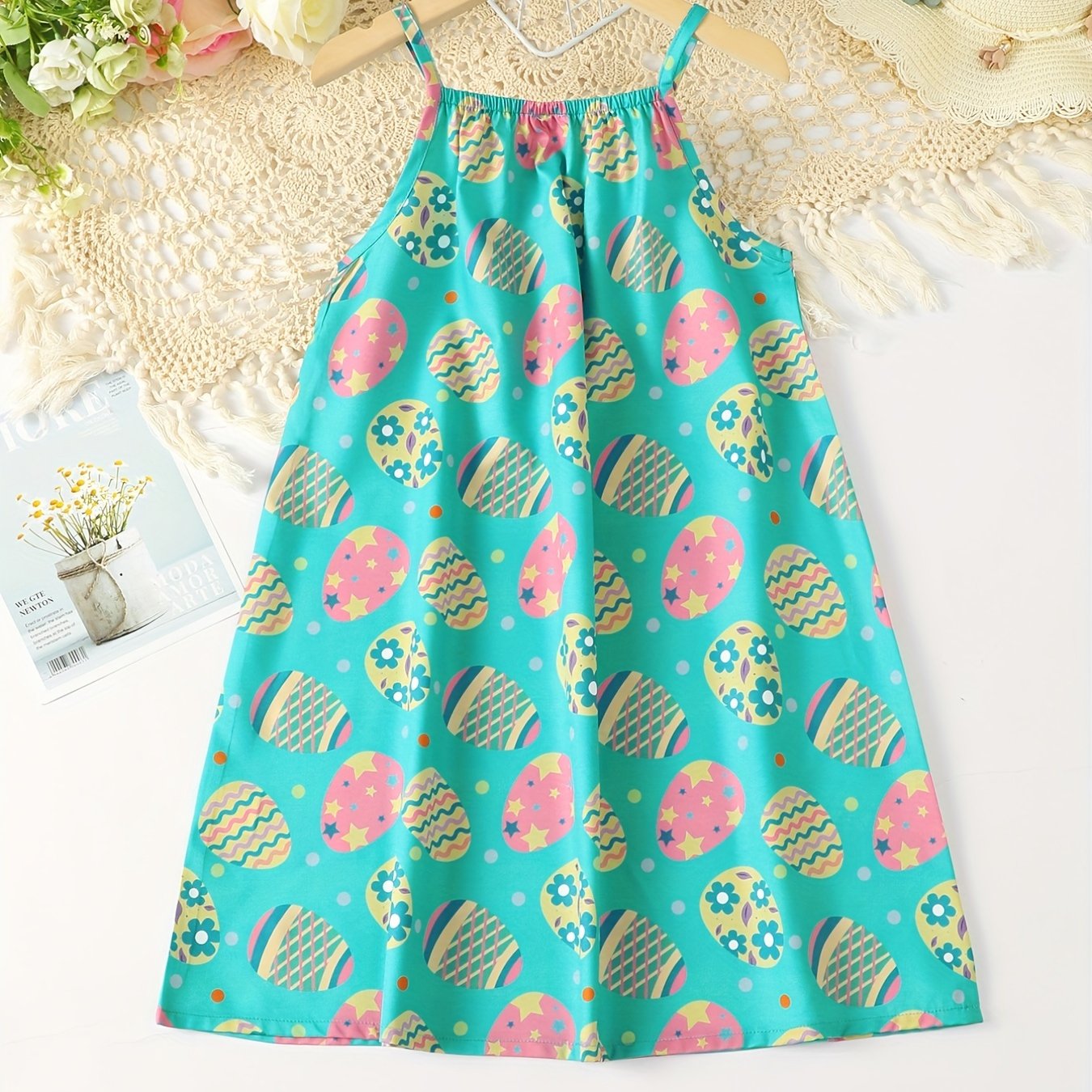 Toddler Girls Egg Graphic Princess Cami Dress For Party